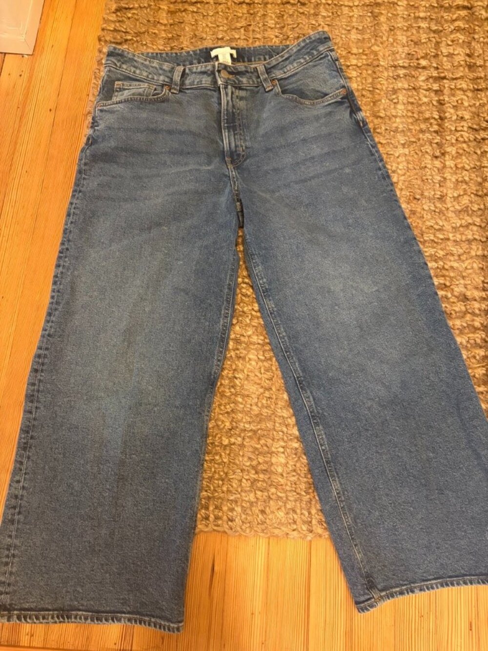 H&M Straight Leg Blue Denim Jeans, Size 12